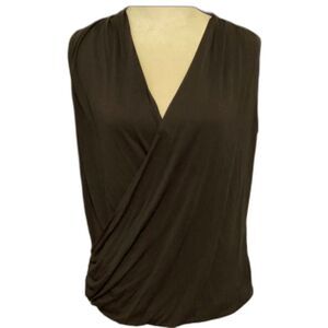 Nic & Zoe Blouse Top Women's Size Medium Color Gray V-Neck Sleeveless